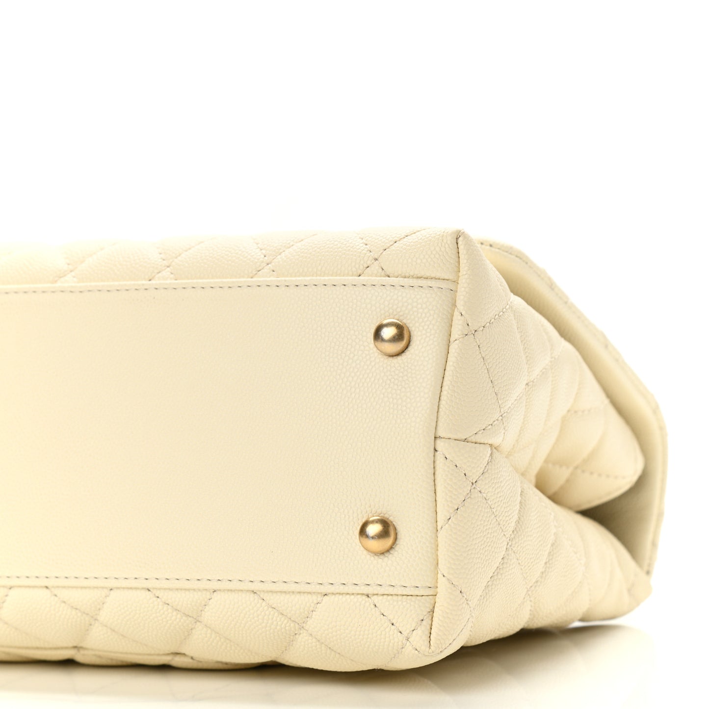 Caviar Elaphe Quilted Small Coco Handle Flap Ivory