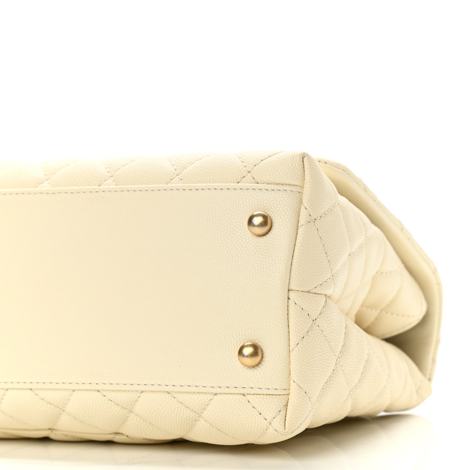 Chanel Caviar Elaphe Quilted Small Coco Handle Flap Ivory 10 of 11