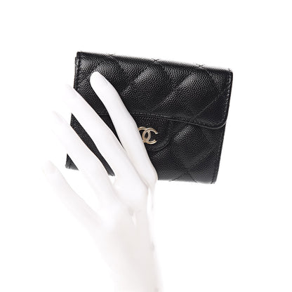 Chanel Caviar Quilted Flap Card Holder Wallet Black 2 of 10