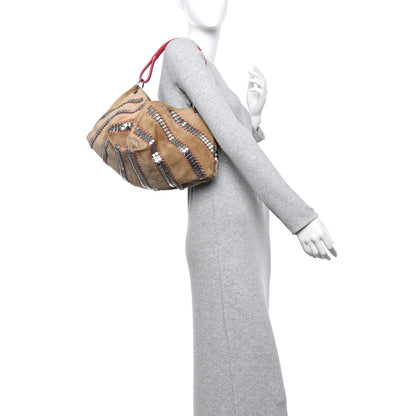 Bottega Veneta Nappa Velour Embellished Chrysler Aquilone Fortune Cookie Hobo Beige Pink 2 of 15