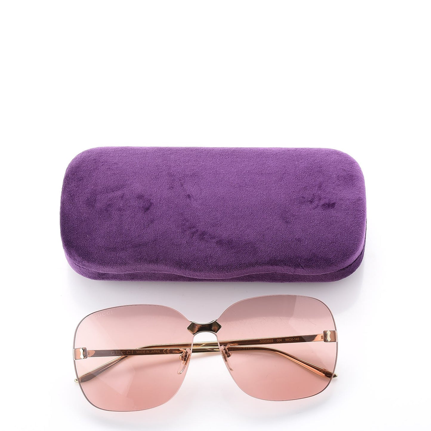 Rimless Sunglasses GG0355S Gold Flash Pink