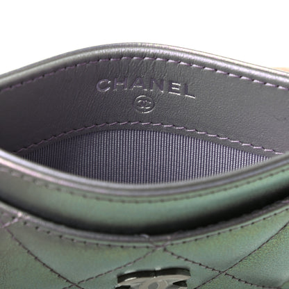 Chanel Iridescent Calfskin Quilted Card Holder Light Purple 7 of 8