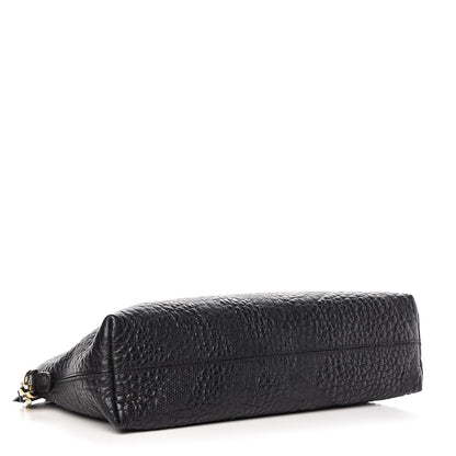 Burberry Signature Grain Calfskin Check Embossed Small Chichester Crossbody Clutch Bag Black 4 of 9