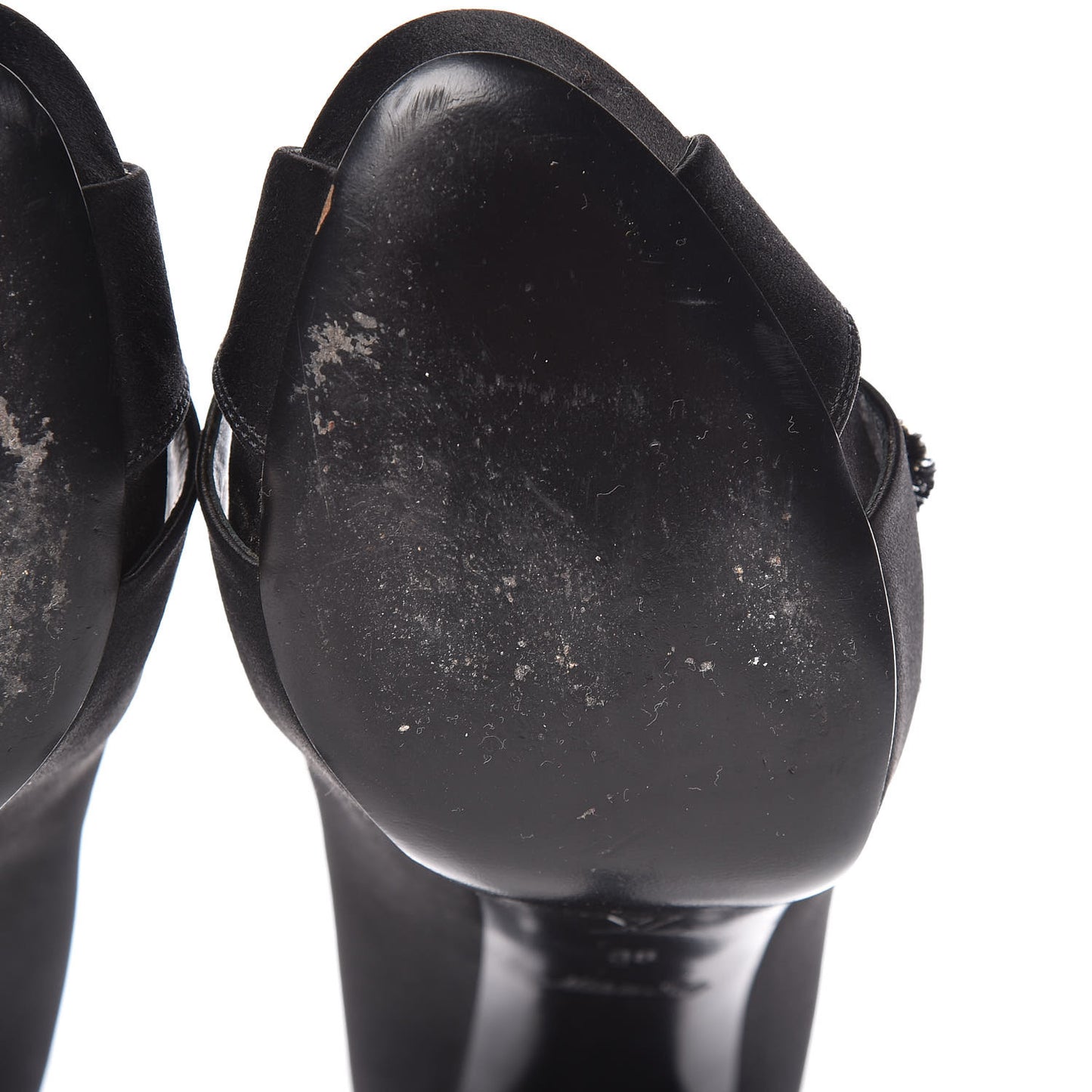 Satin Athen Peep Toe Pumps 38 Black