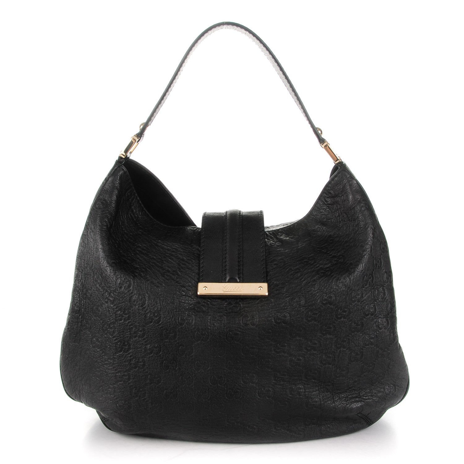 Gucci Guccissima Large New Ladies Web Hobo Black 1 of 7