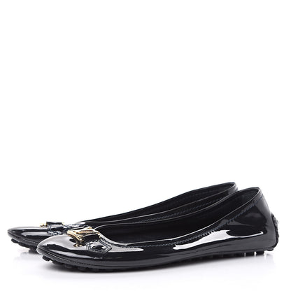 Louis Vuitton Patent Calfskin Oxford Ballerina Flats 40 Black 3 of 8