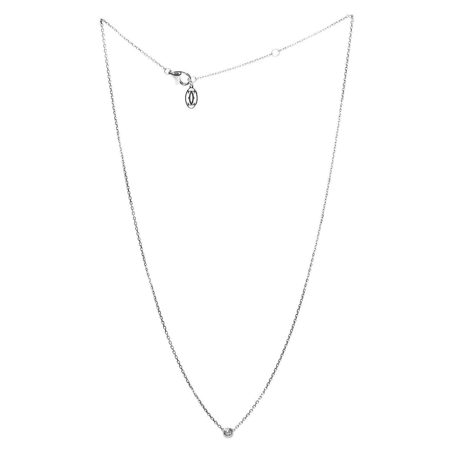 18K White Gold Diamond XS D'Amour Pendant Necklace