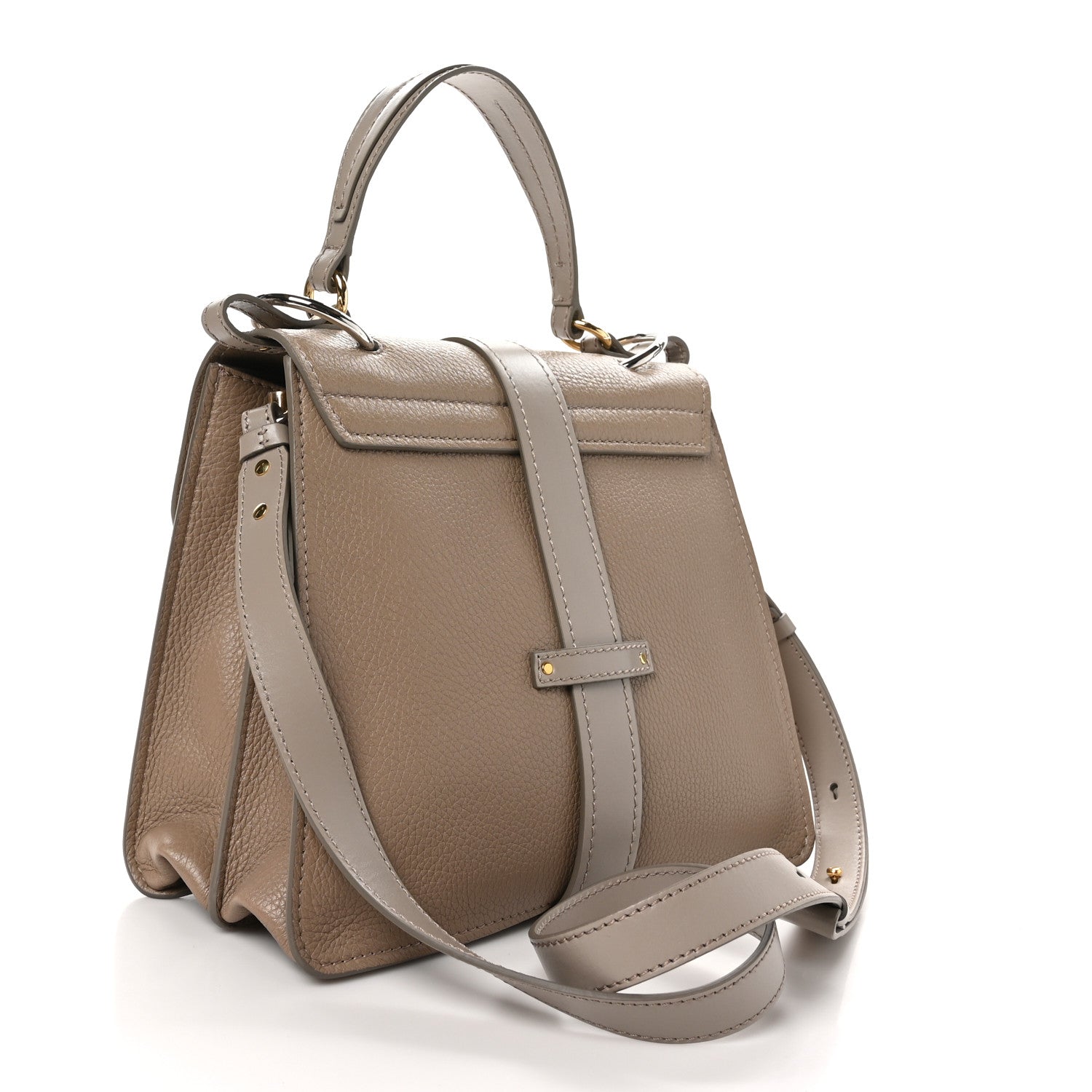 Chloe Shiny Grained Calfskin Medium Aby Day Shoulder Bag Motty Grey 3 of 11