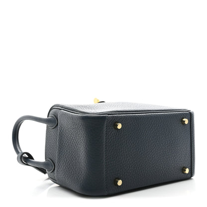 Hermes Taurillon Clemence Mini Lindy 20 Vert Cypress 4 of 11
