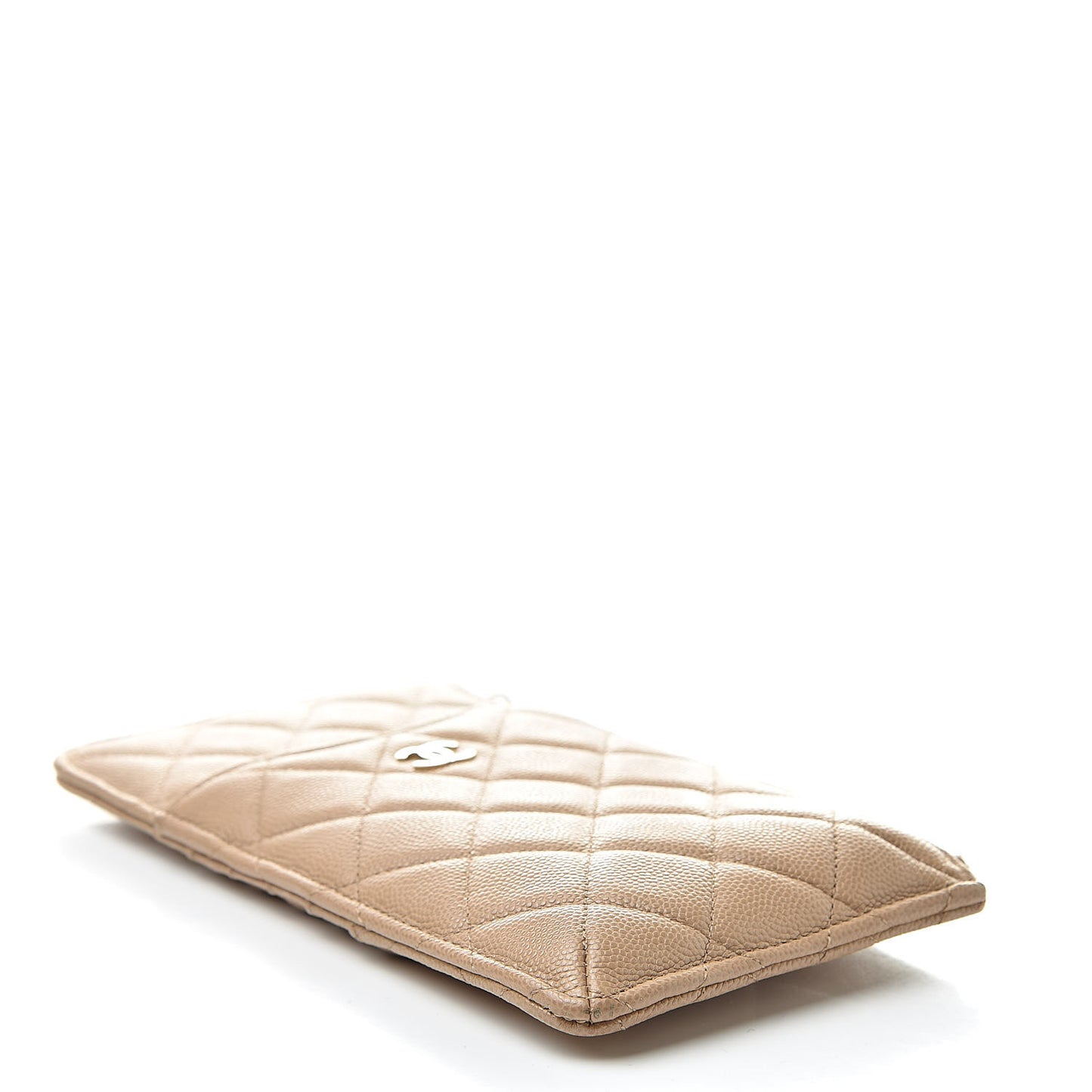 Caviar Quilted Classic iPhone Pouch Beige