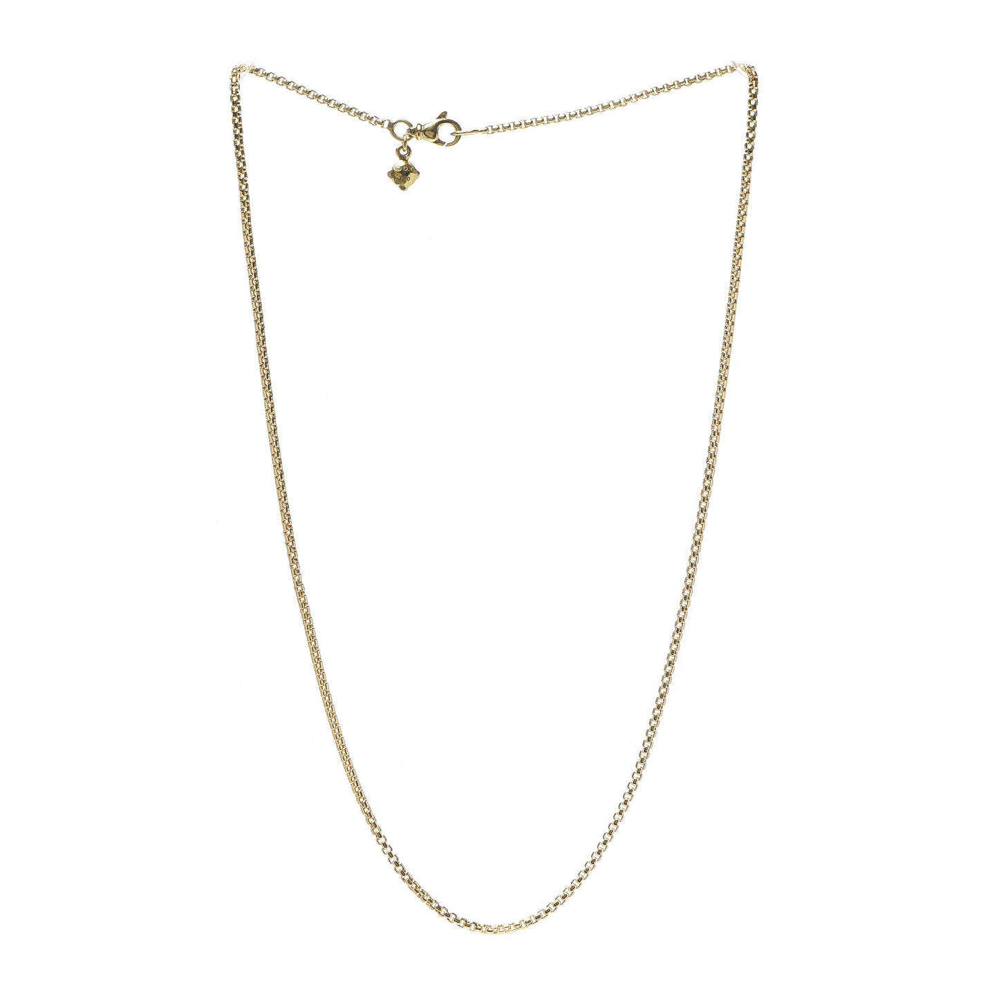 18K Yellow Gold 1.7mm Box Chain Necklace 16"