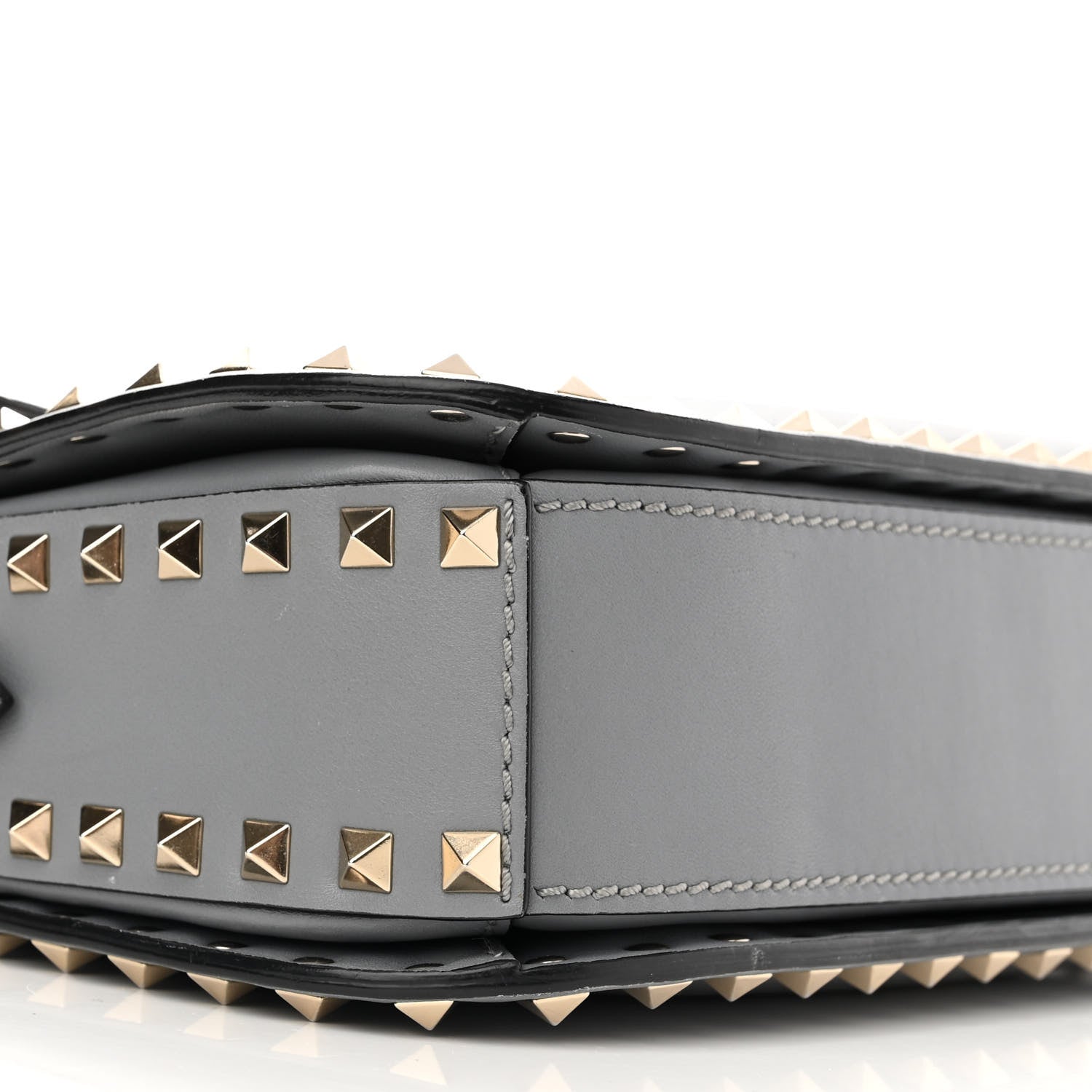 Valentino Garavani Vitello Medium Rockstud Flap Saddle Bag Light Stone 8 of 13