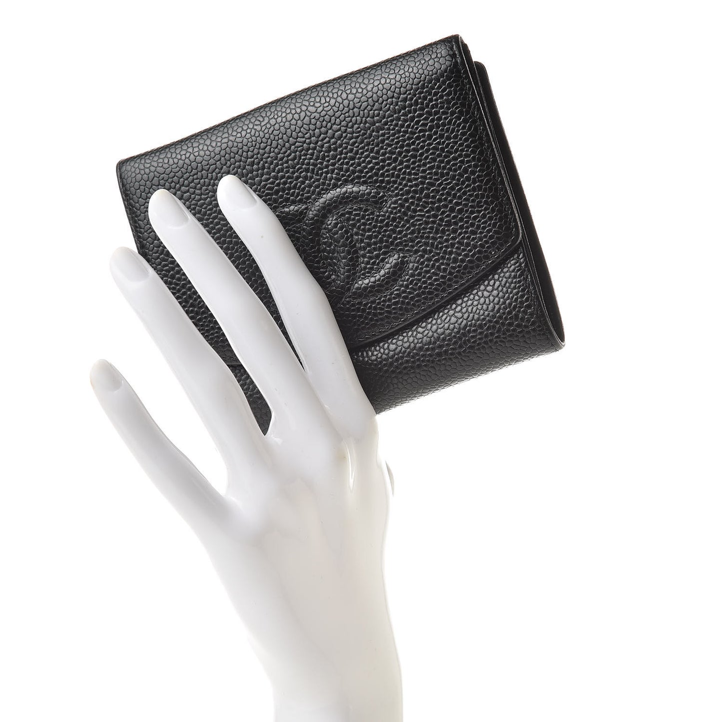 Caviar Timeless CC Compact Flap Wallet Black