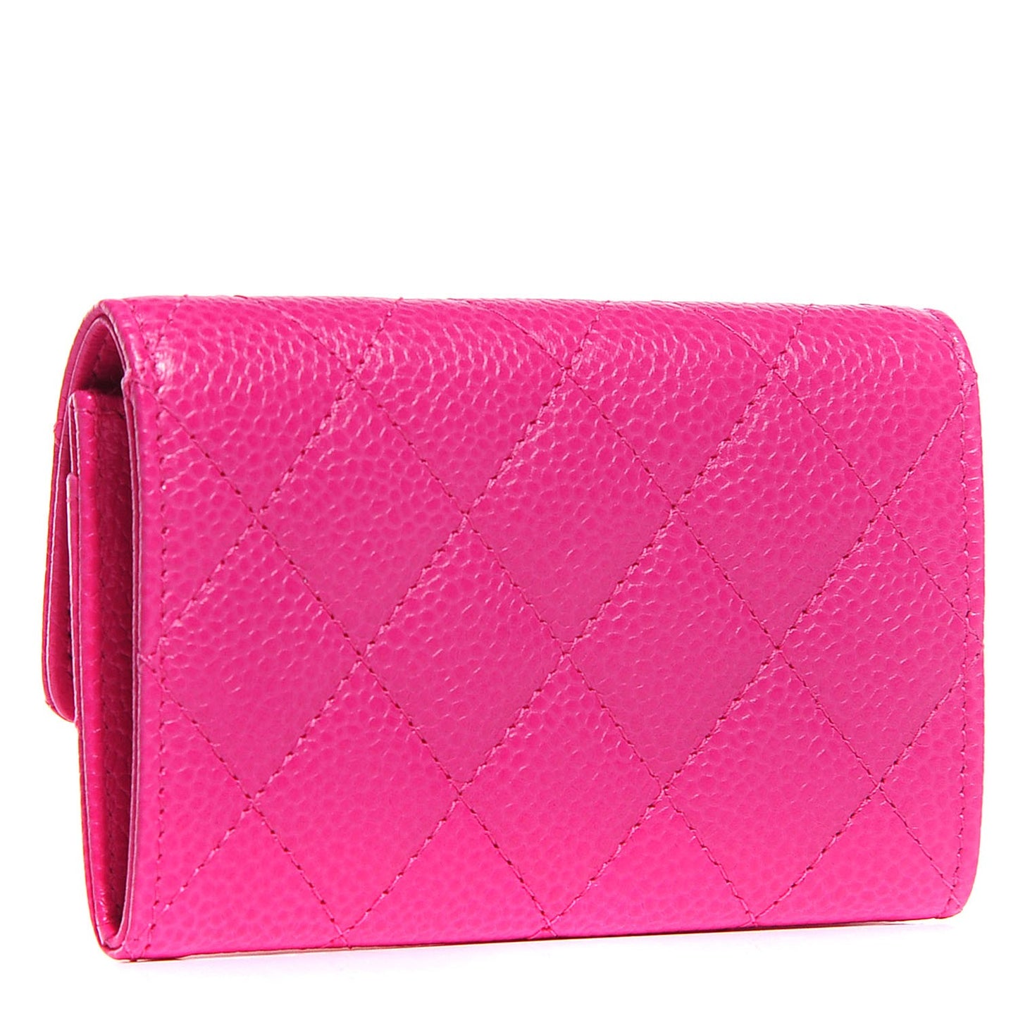 Caviar Quilted CC Card Holder Pink
