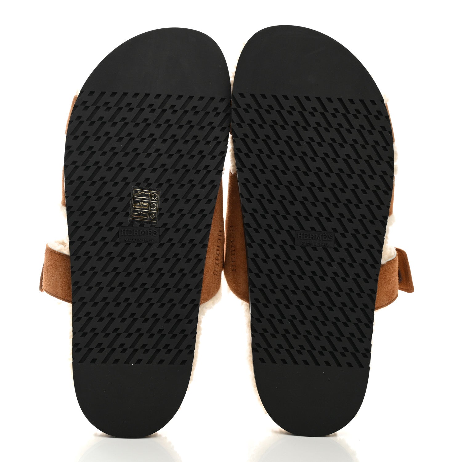 Hermes Suede Goatskin Woolskin Womens Chypre Sandals 41 Golden Beige 5 of 7