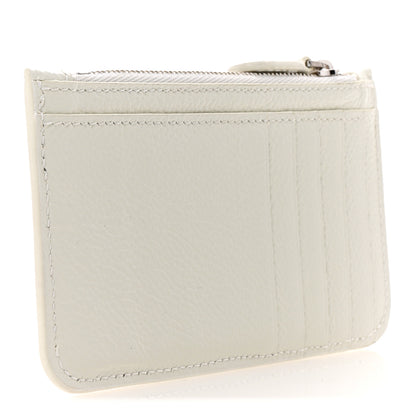 Balenciaga Grained Calfskin Logo Large Cash Long Coin Card Holder White Black 6 of 16