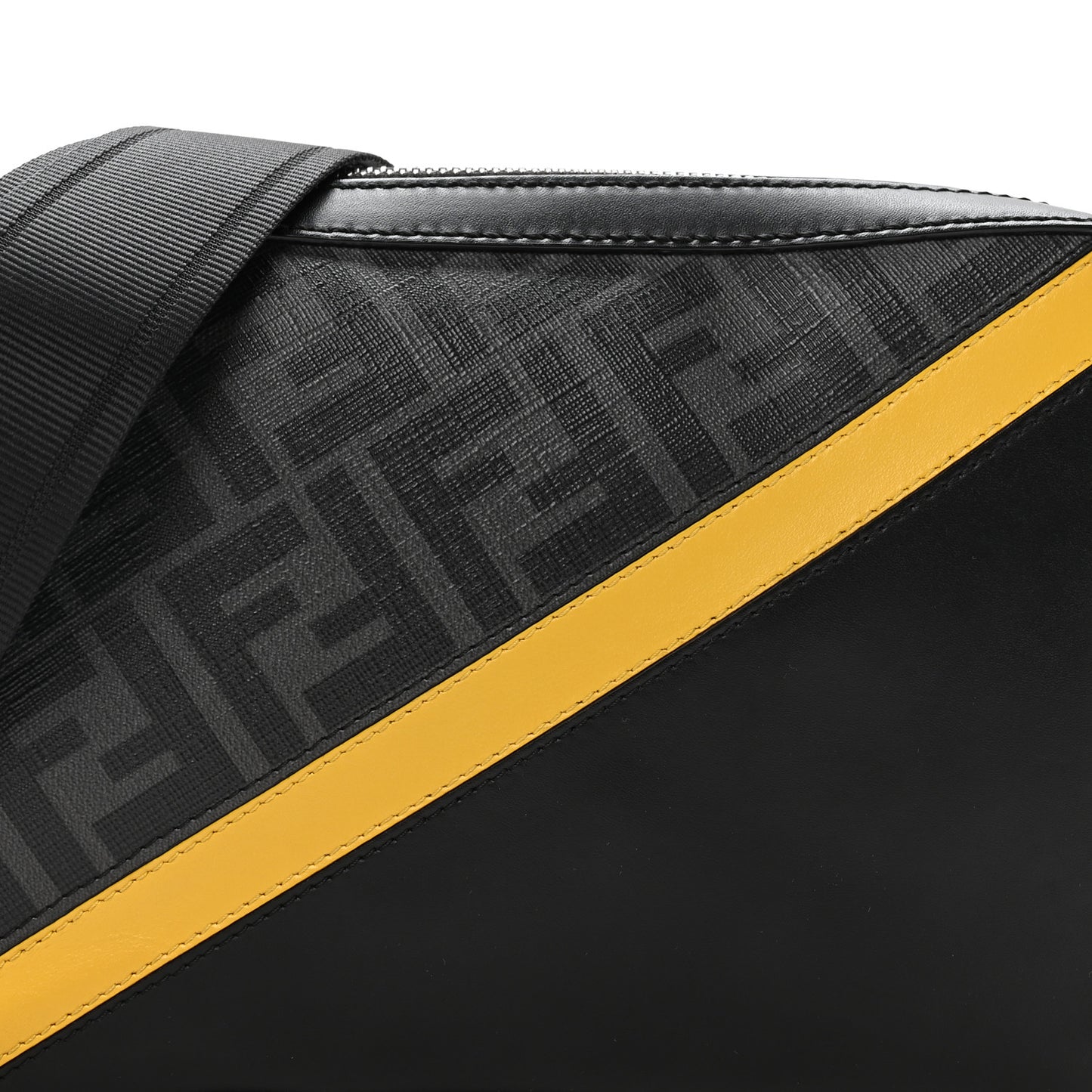 Glazed Fabric Vitello Liberty FF 1974 Diagonal Medium Camera Case Black Sunflower