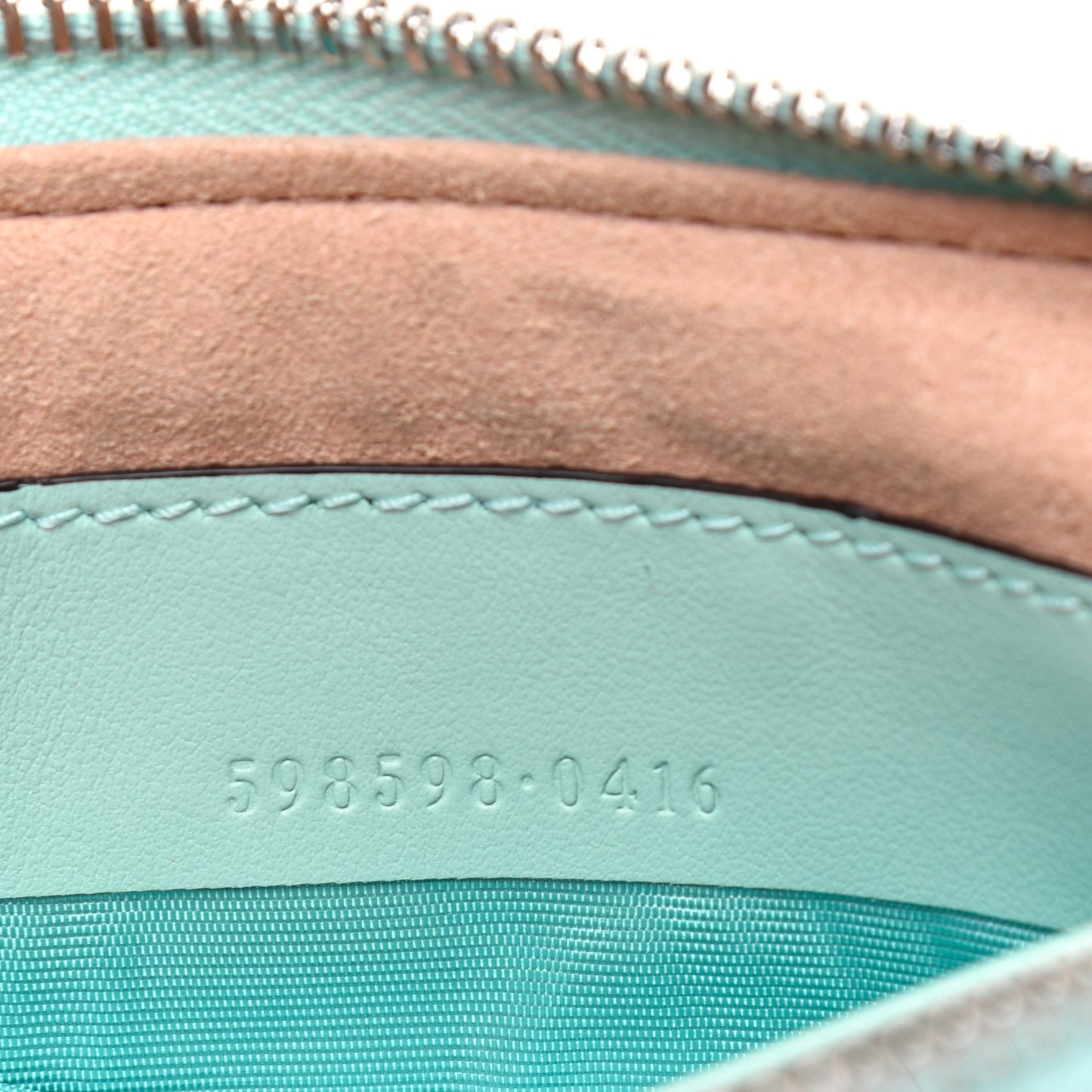 Calfskin Matelasse GG Marmont Wrist Wallet Water Green