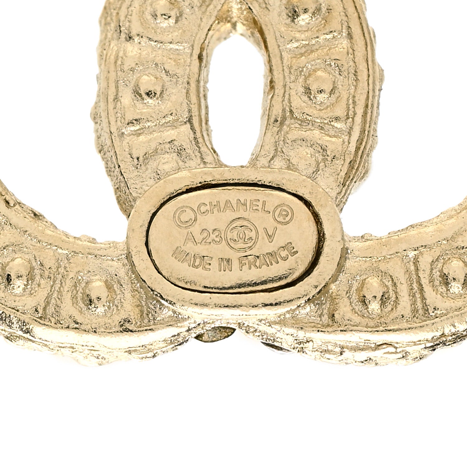 Chanel Pearl Crystal CC Earrings Light Gold 3 of 3