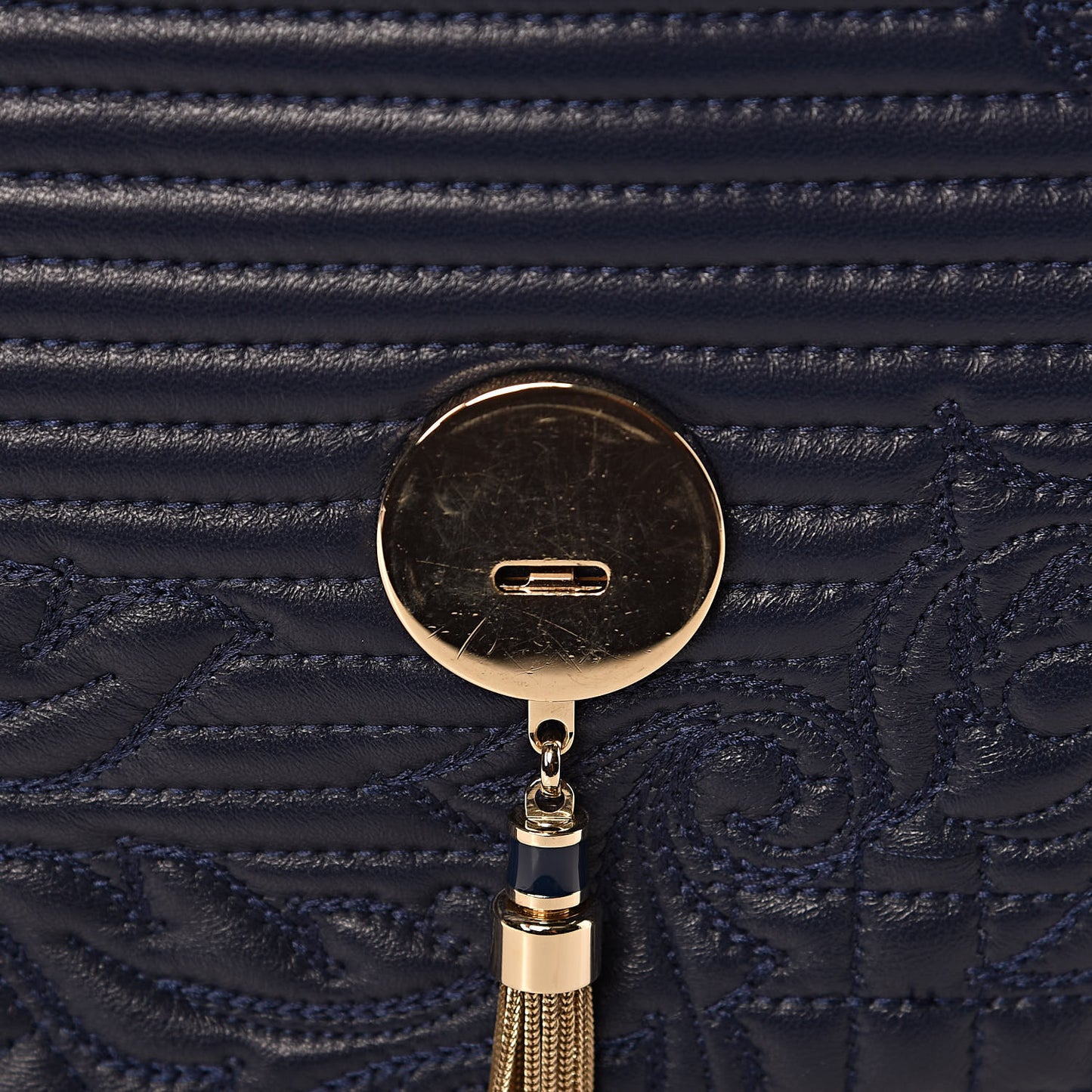 Barocco Quilted Nappa Altea Vanitas Satchel Blue