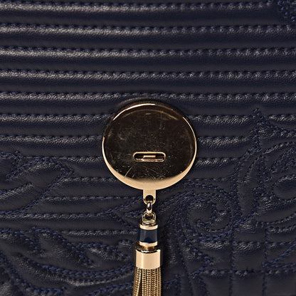 Versace Barocco Quilted Nappa Altea Vanitas Satchel Blue 8 of 13