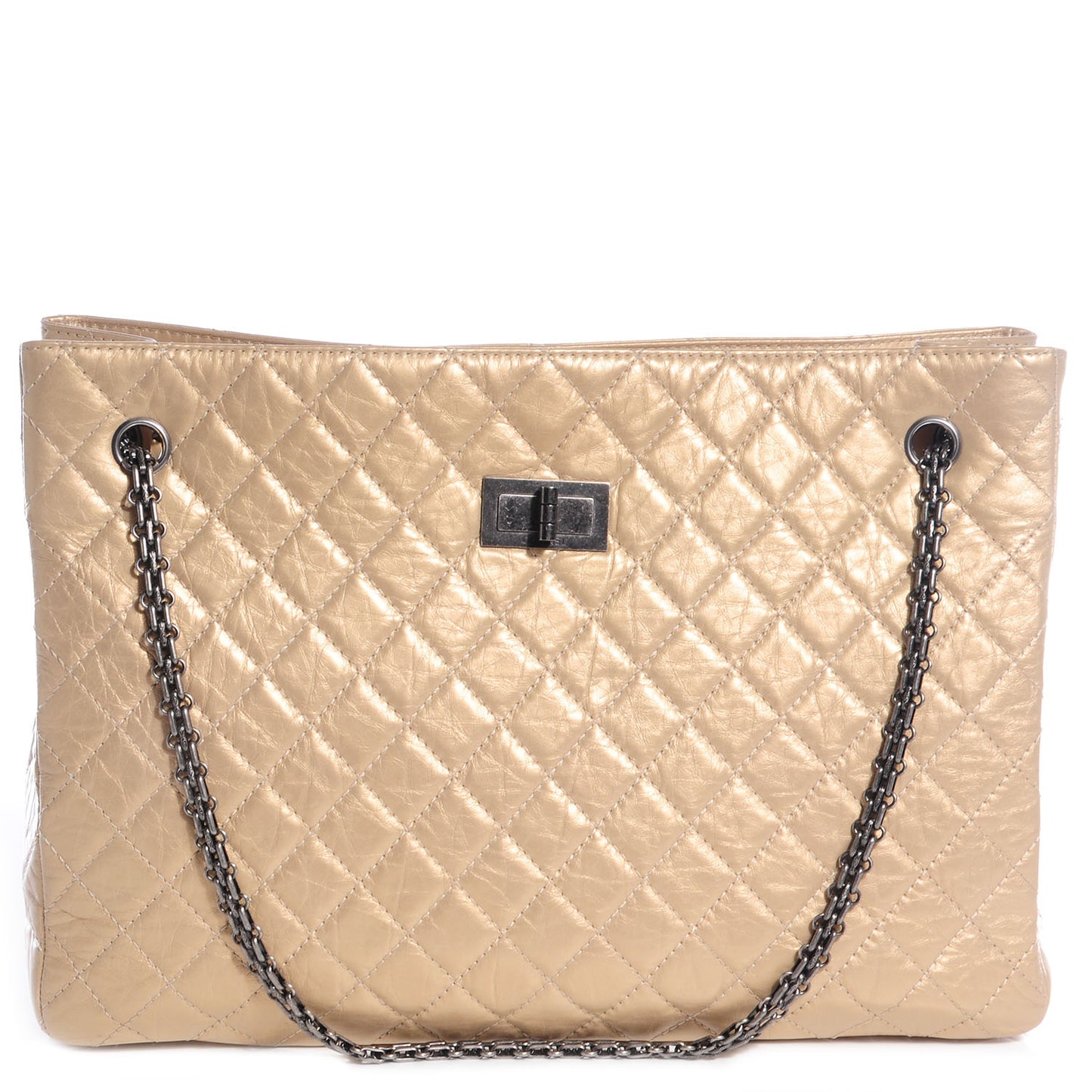 Aged Calfskin Reissue 2.55 Tote Light Gold