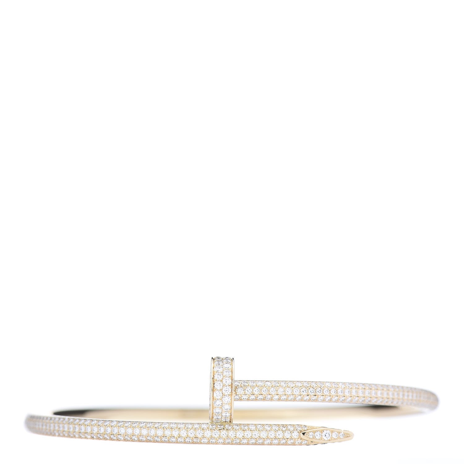 Cartier 18K Yellow Gold Diamond Juste Un Clou Paved Bracelet 19 1 of 7