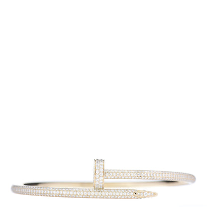 Cartier 18K Yellow Gold Diamond Juste Un Clou Paved Bracelet 19 1 of 7