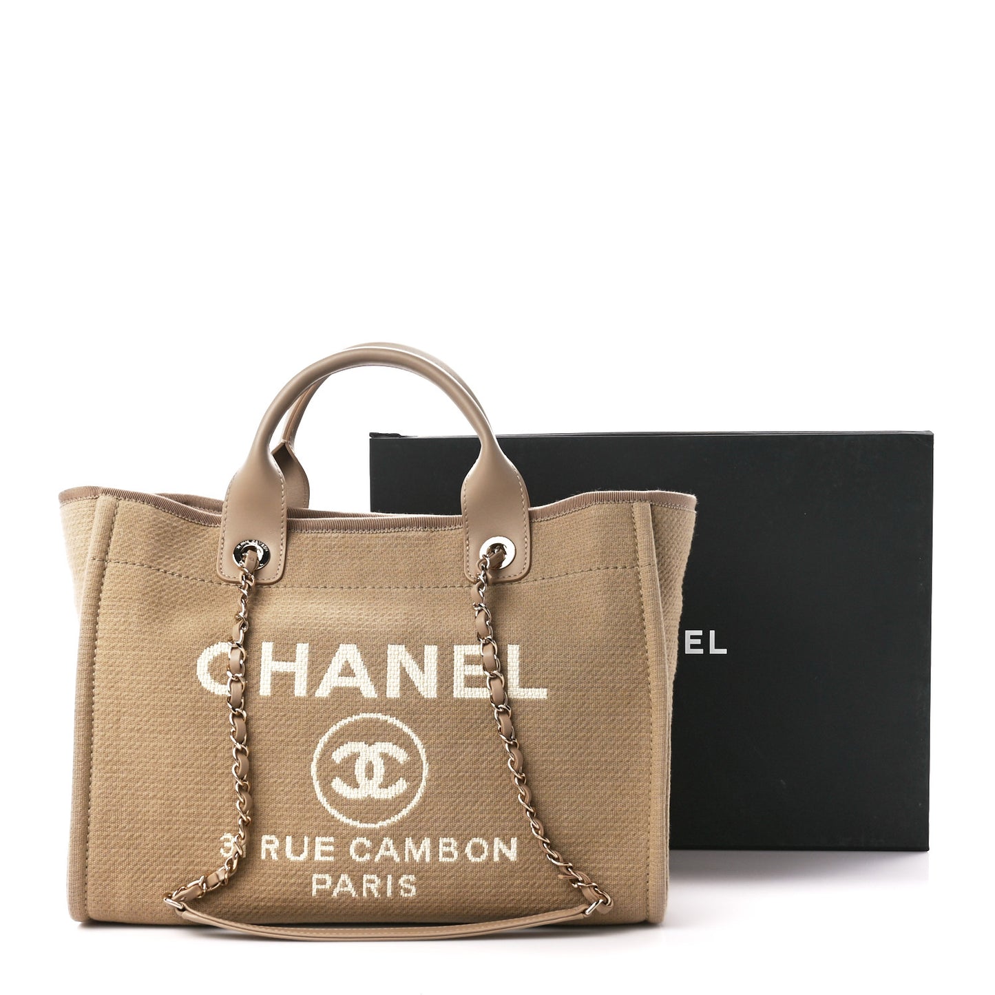 Mixed Fibers Small Deauville Tote Beige