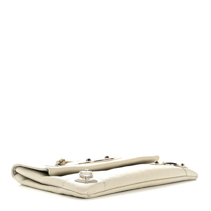 Balenciaga Chevre Silver Metallic Edge Hardware Envelope Clutch Gris Glace 5 of 15