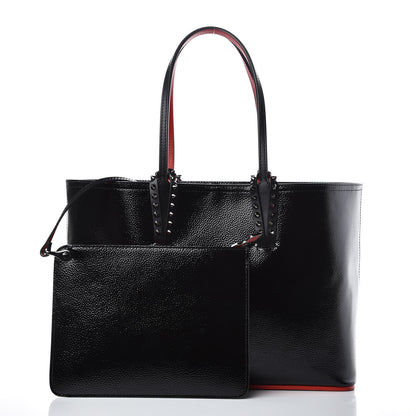 Christian Louboutin Patent Calfskin Spikes Small East West Cabata Tote Black 3 of 10