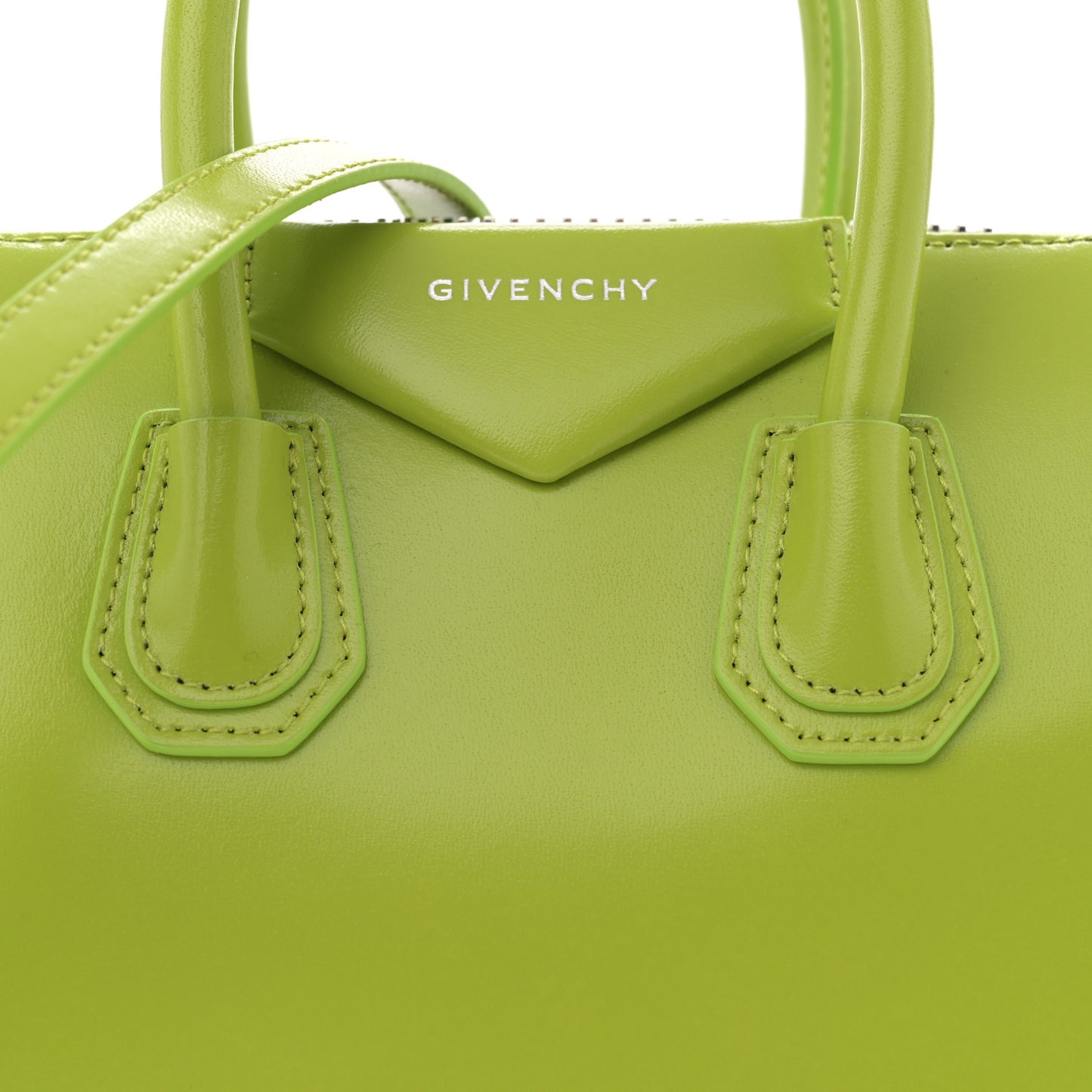 Shiny Lord Calfskin Mini Antigona Citrus Green