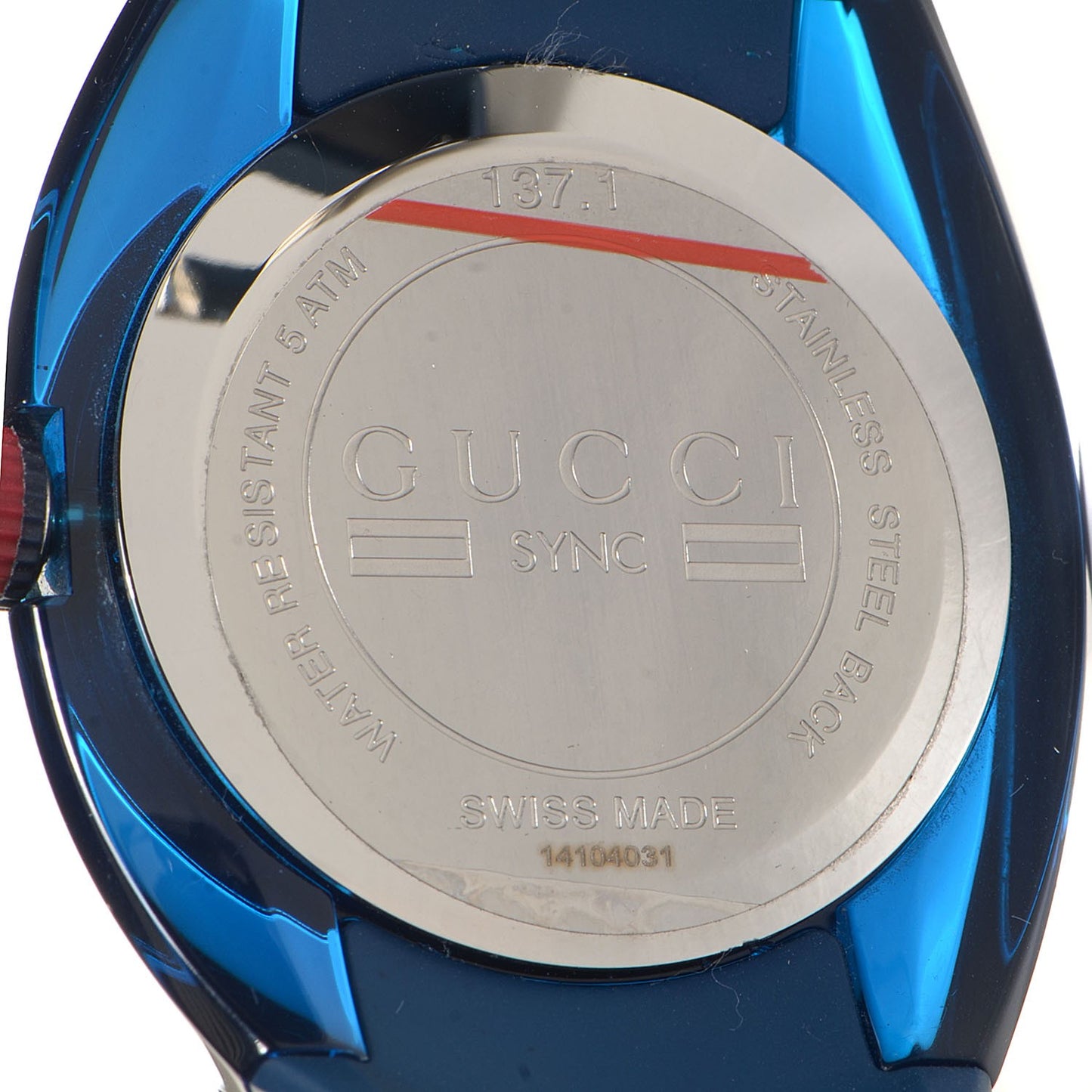 Stainless Steel Rubber 46mm Sync Web Quartz Watch Blue