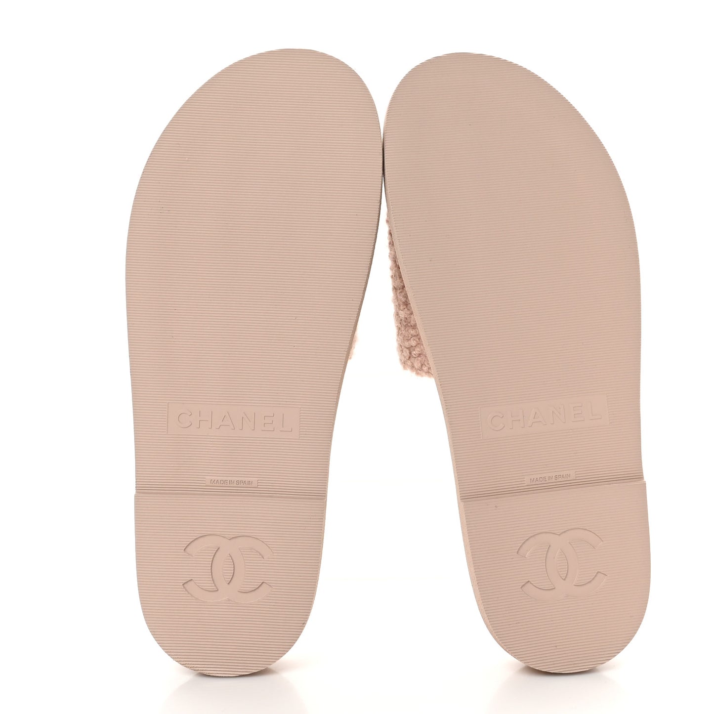 Fabric Pearl Cork CC Slip On Sandals 39 Pink