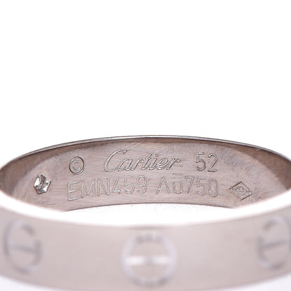 Cartier 18K White Gold Diamond 4mm LOVE Wedding Band Ring 52 6 4 of 5