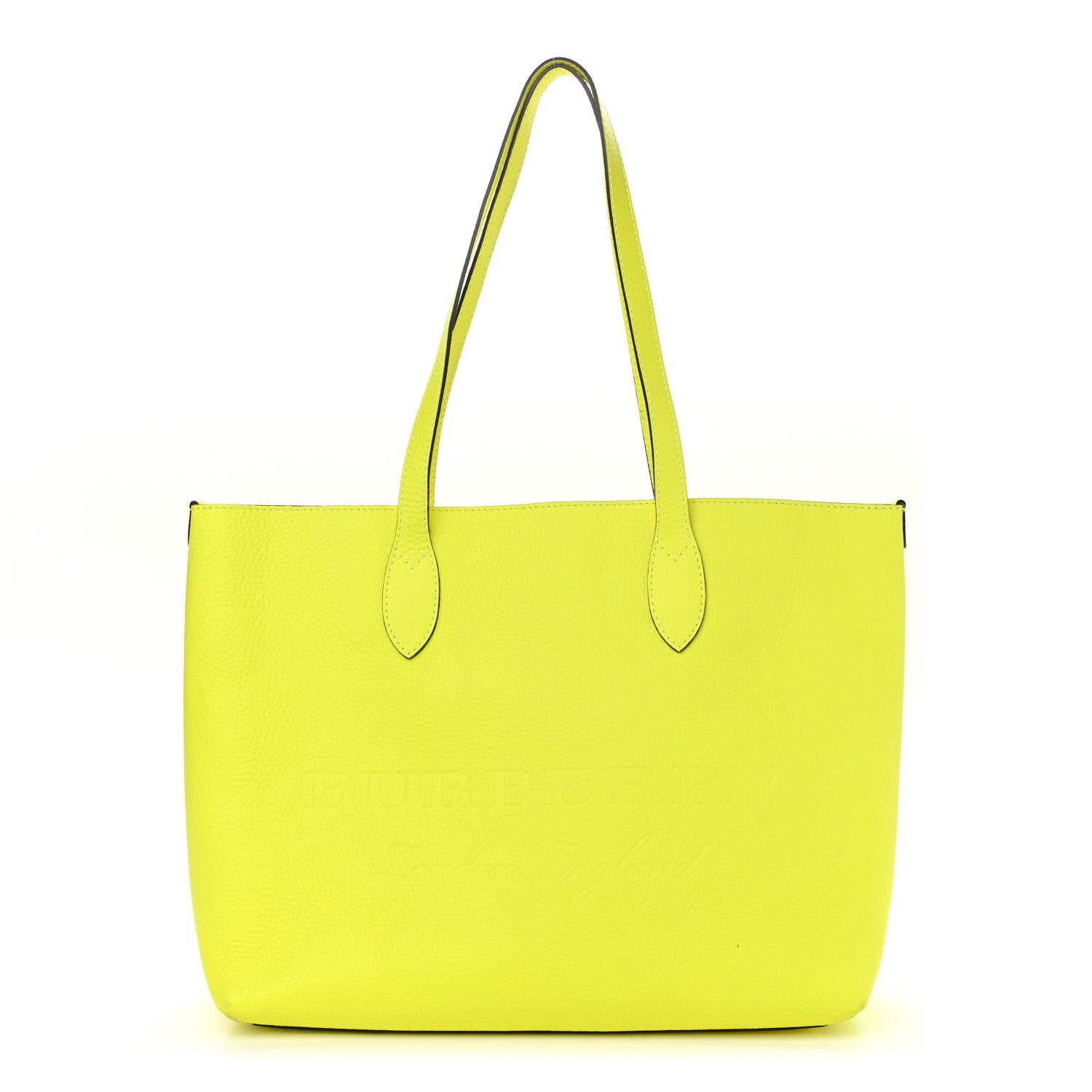 Burberry Grainy Calfskin Remington Tote Neon Yellow 1 of 14