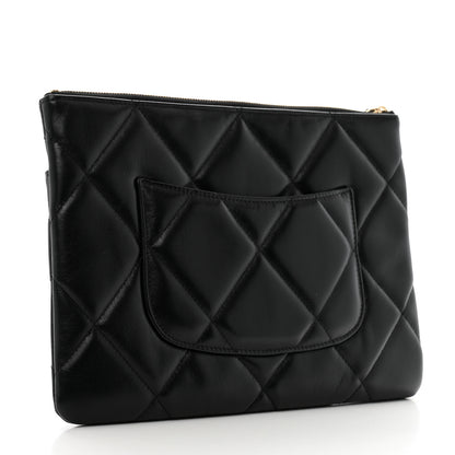Chanel Goatskin Quilted Chanel 19 Pouch Black 3 of 9
