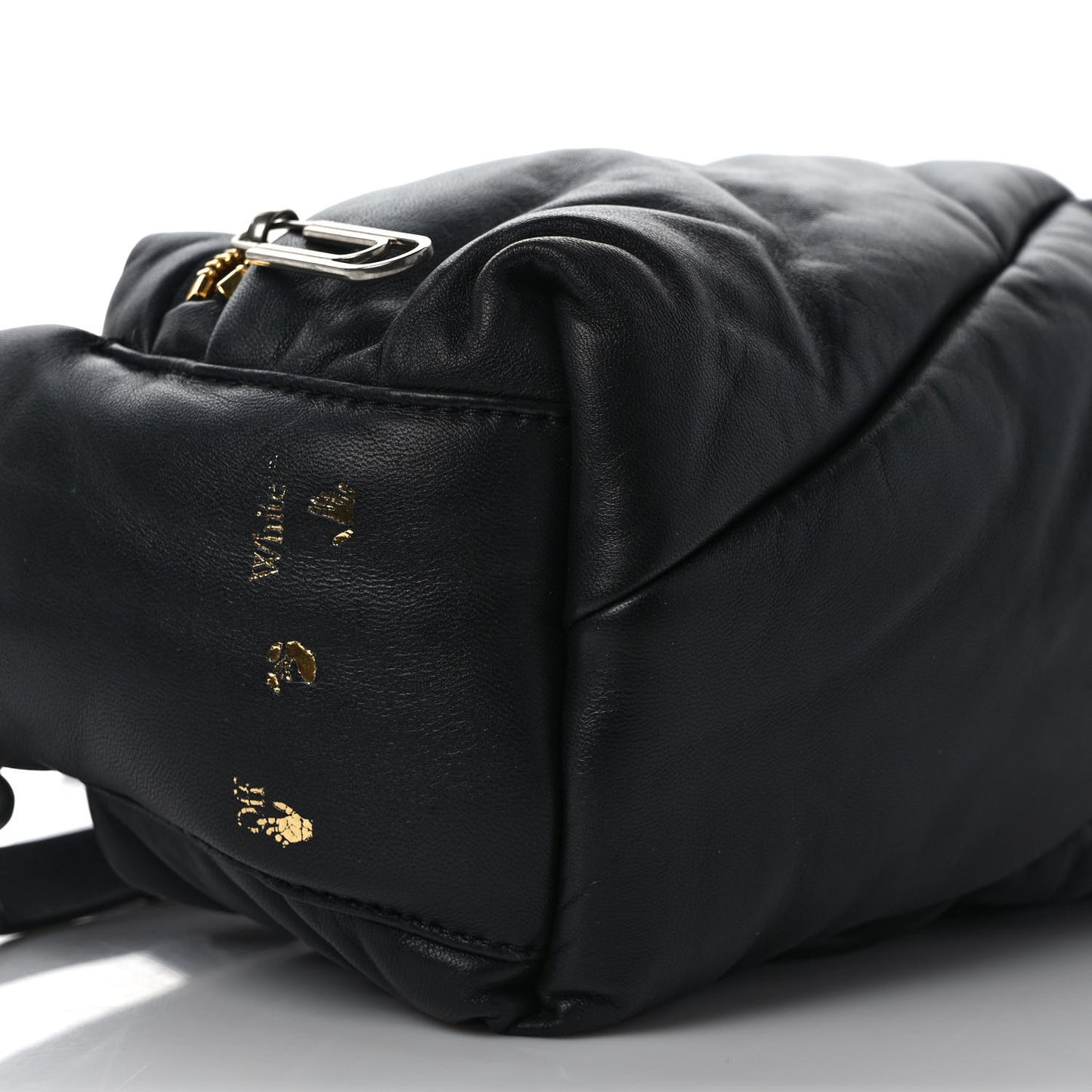 Calfskin Puffy Pump Pouch Crossbody Bag Black