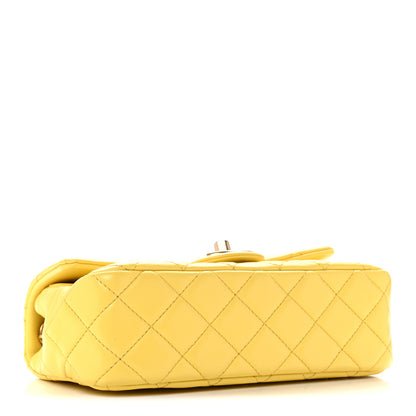 Chanel Lambskin Resin Quilted Mini Rectangular Pearl Samba Flap Yellow 4 of 12