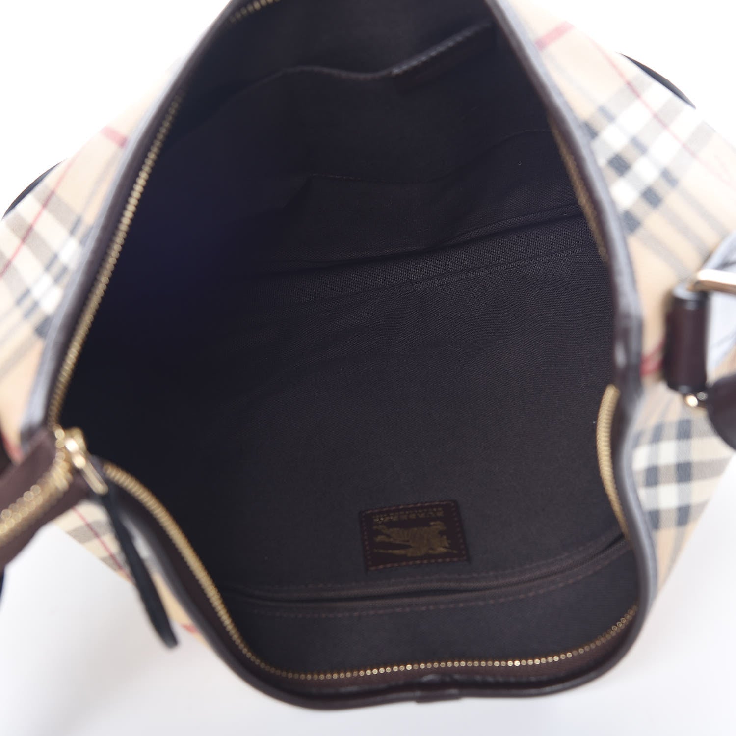 Burberry Haymarket Check Buckle Shoulder Bag Dark Brown 5 of 9