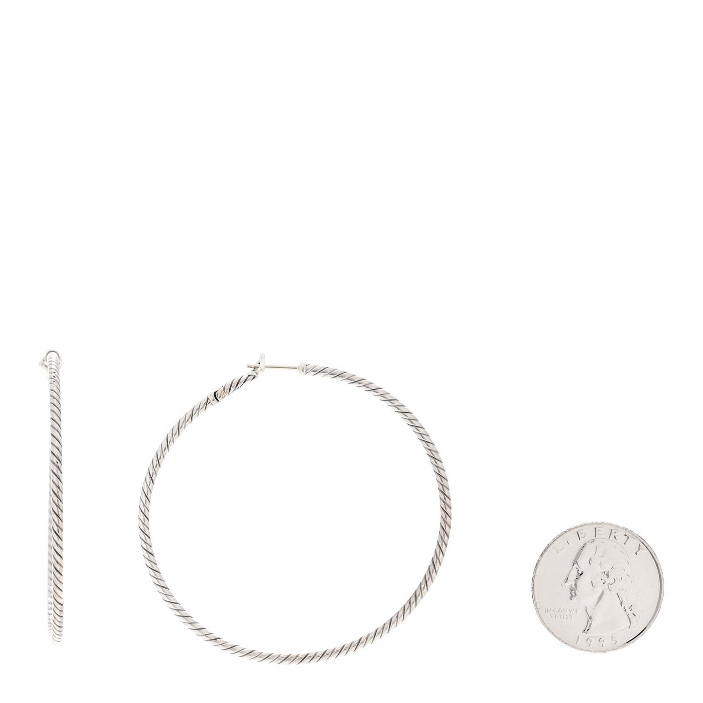 Sterling Silver Extra Large Cable Classics Hoop Earrings