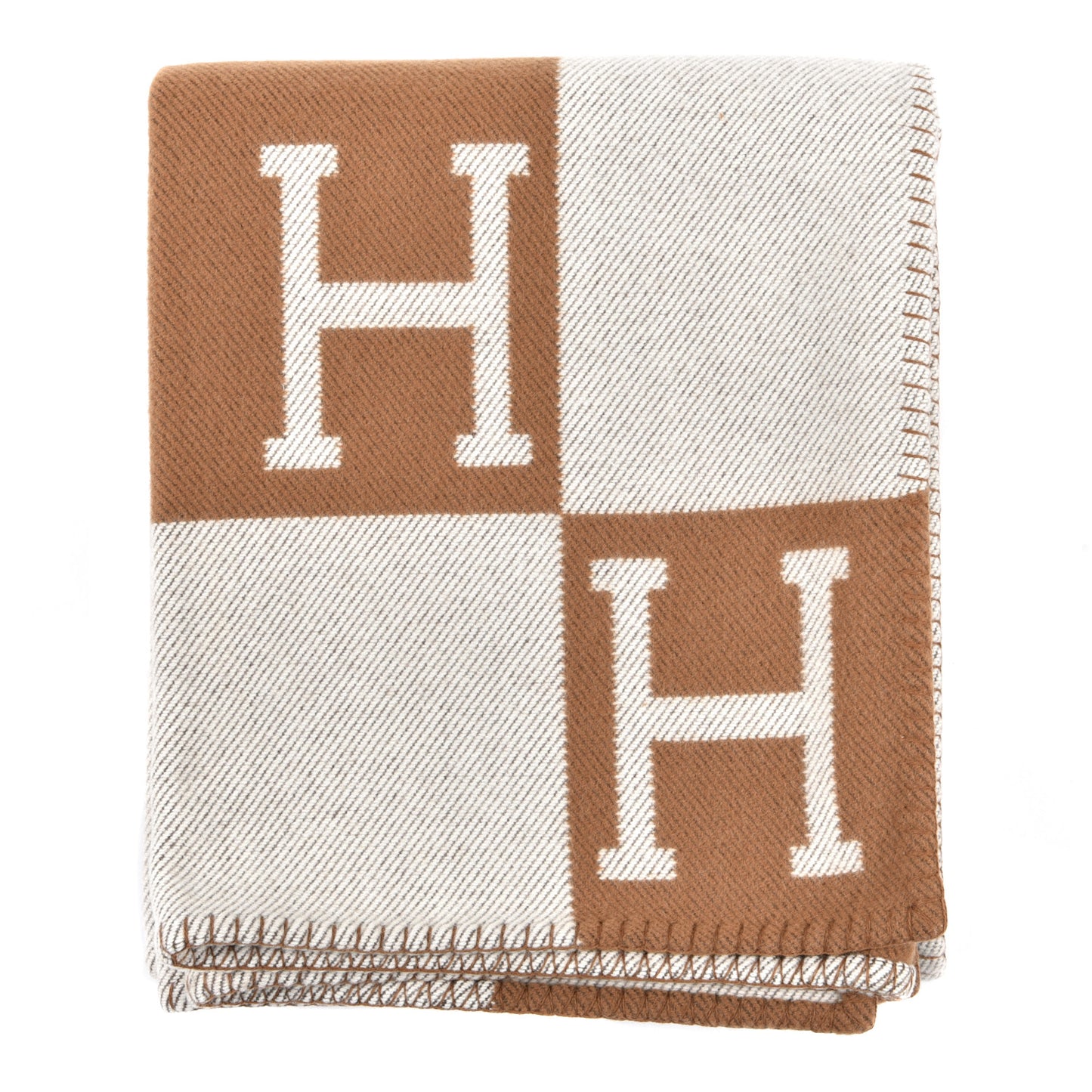 Wool Cashmere Avalon Blanket Ecru Camel