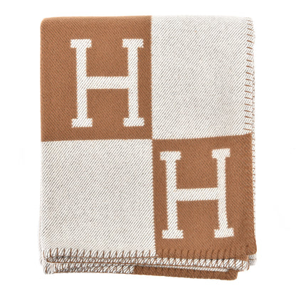 Hermes Wool Cashmere Avalon Blanket Ecru Camel 1 of 3