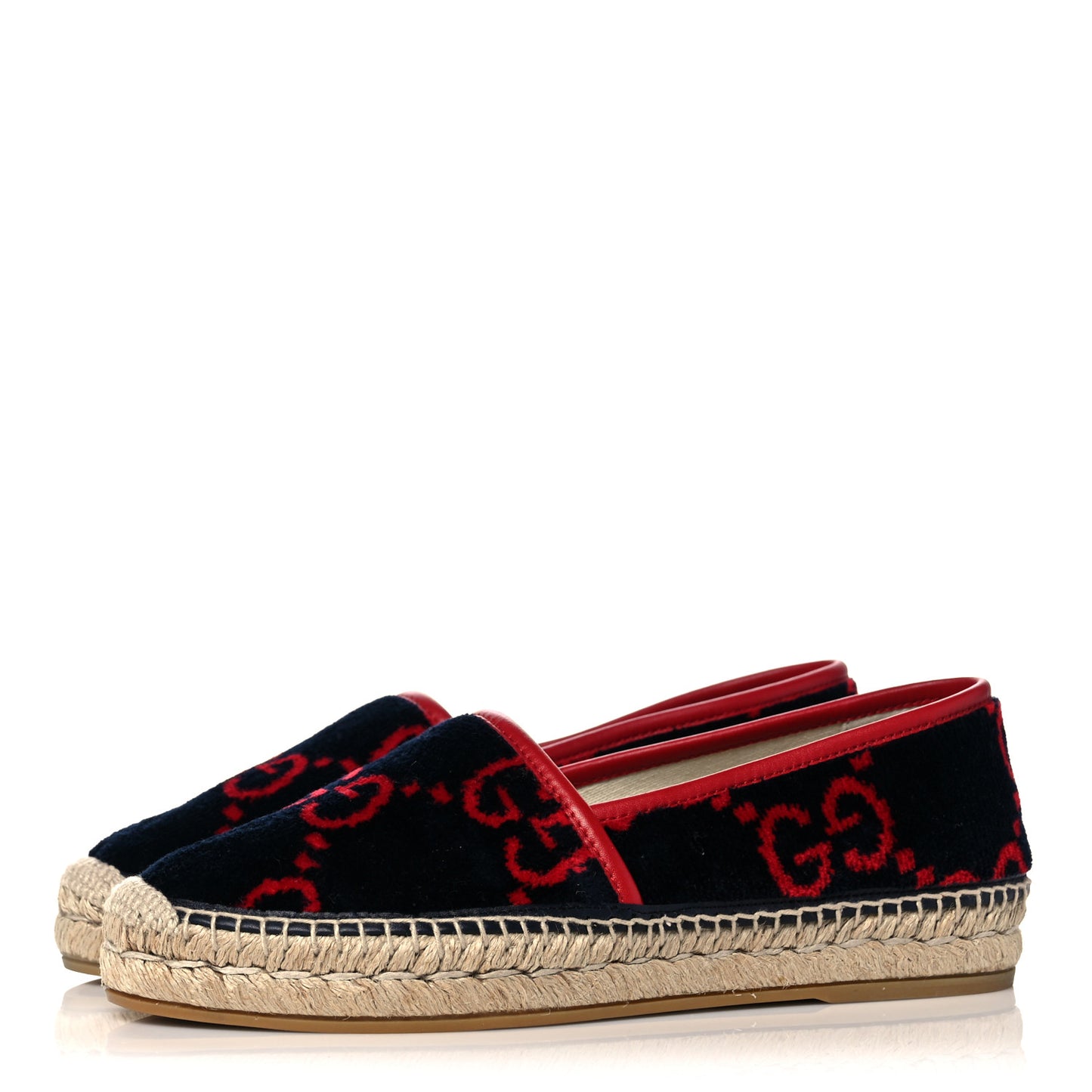 Terry Cloth GG Monogram Espadrilles 37 Blue Red