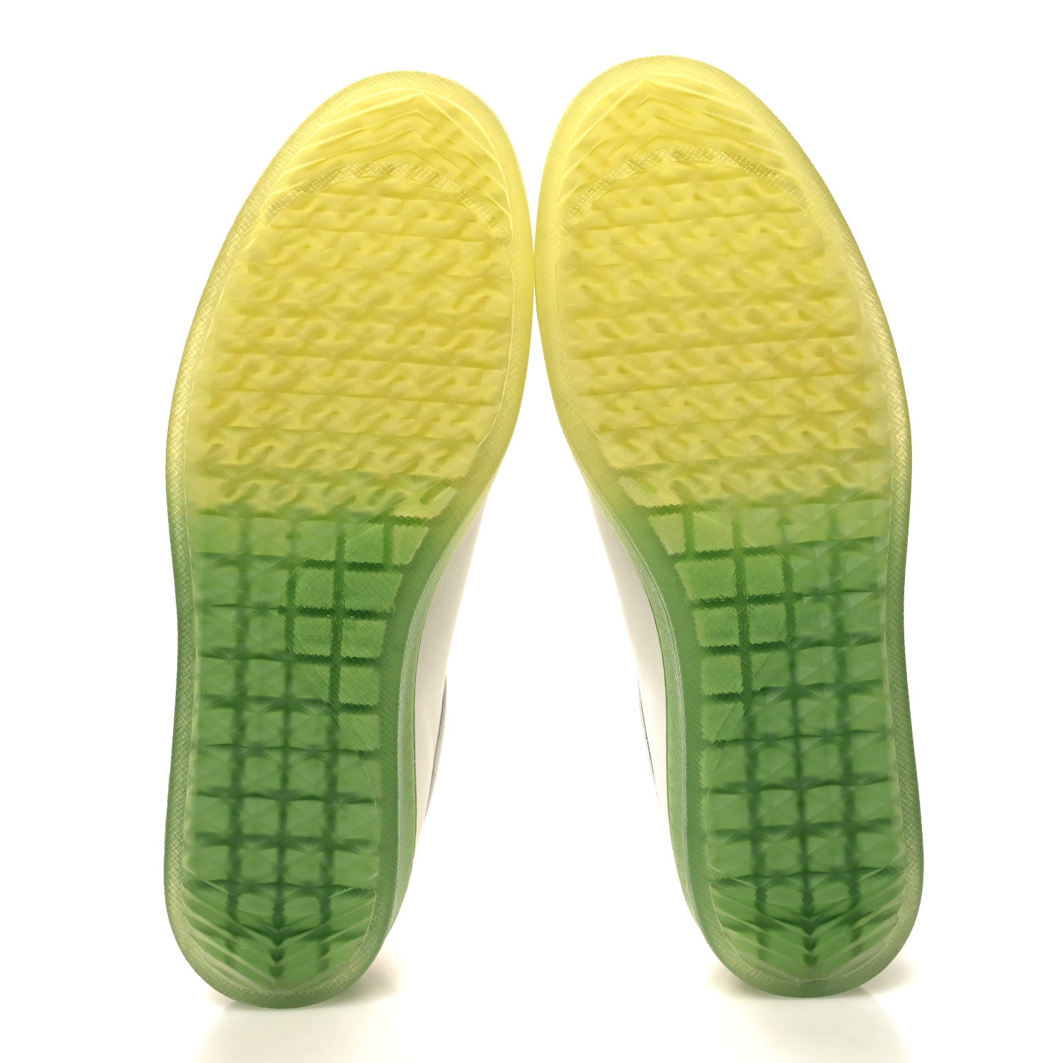 Louis Vuitton Calfskin Mens Luxembourg Samothrace Sneakers 9.5 White Yellow Green 5 of 8