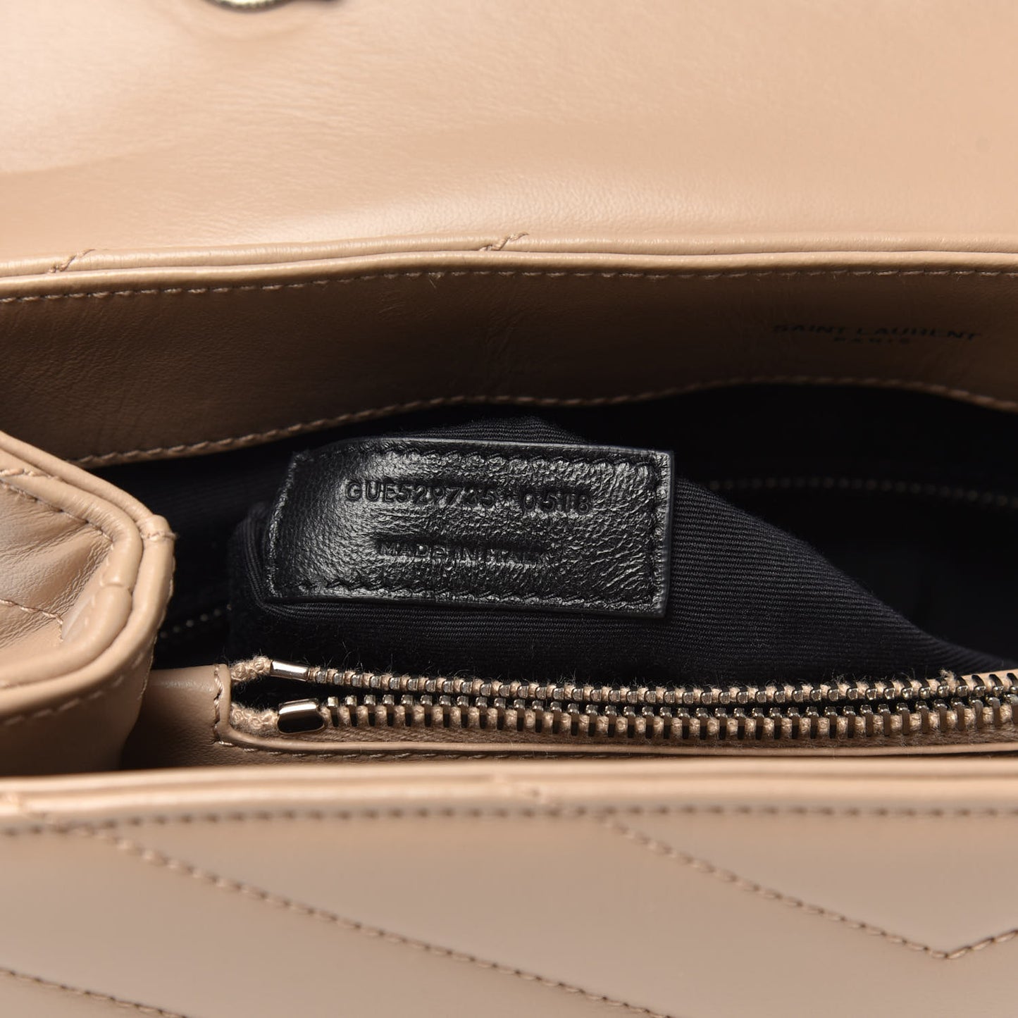 Calfskin Y Quilted Monogram Medium Loulou Satchel Dark Beige