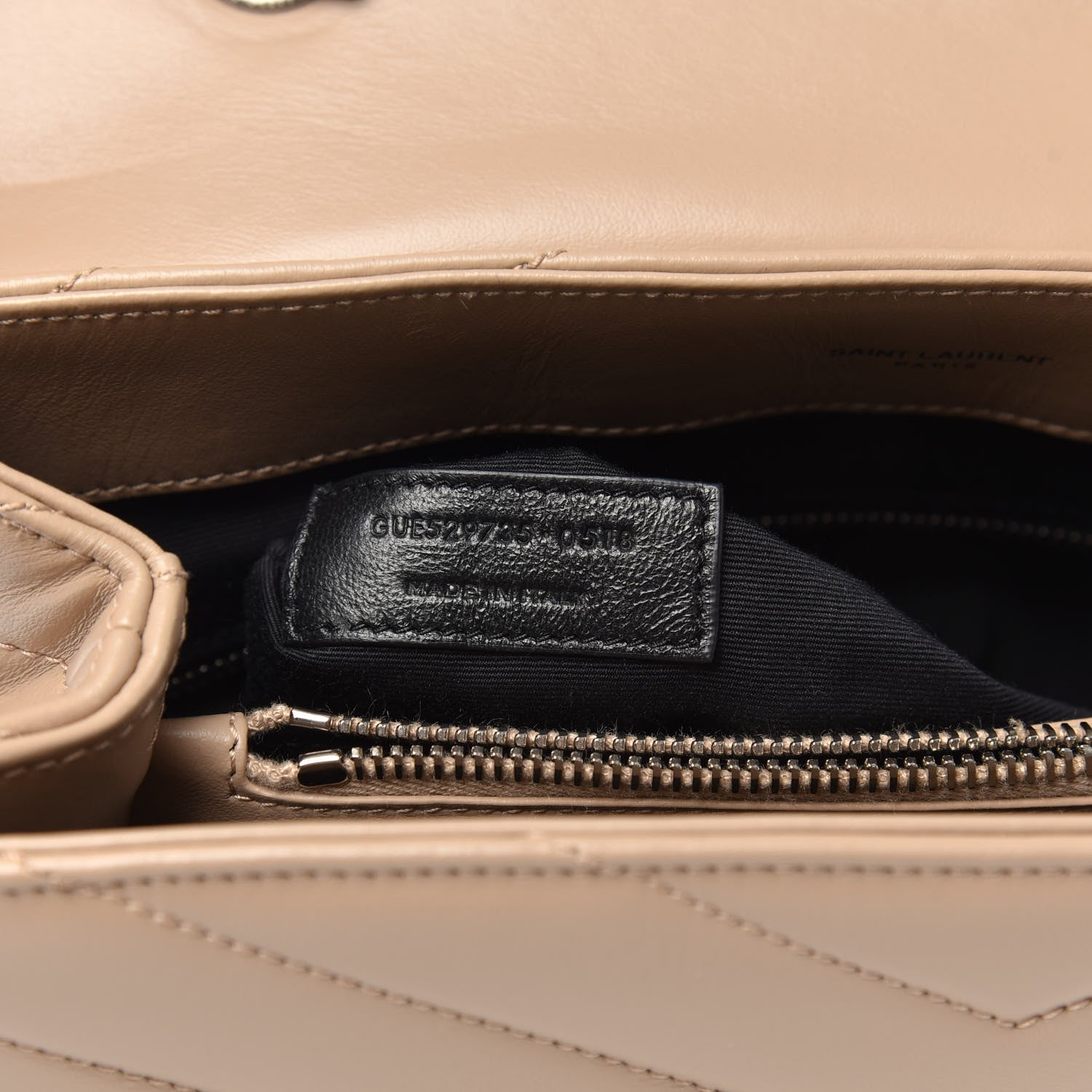 Saint Laurent Calfskin Y Quilted Monogram Medium Loulou Satchel Dark Beige 8 of 13
