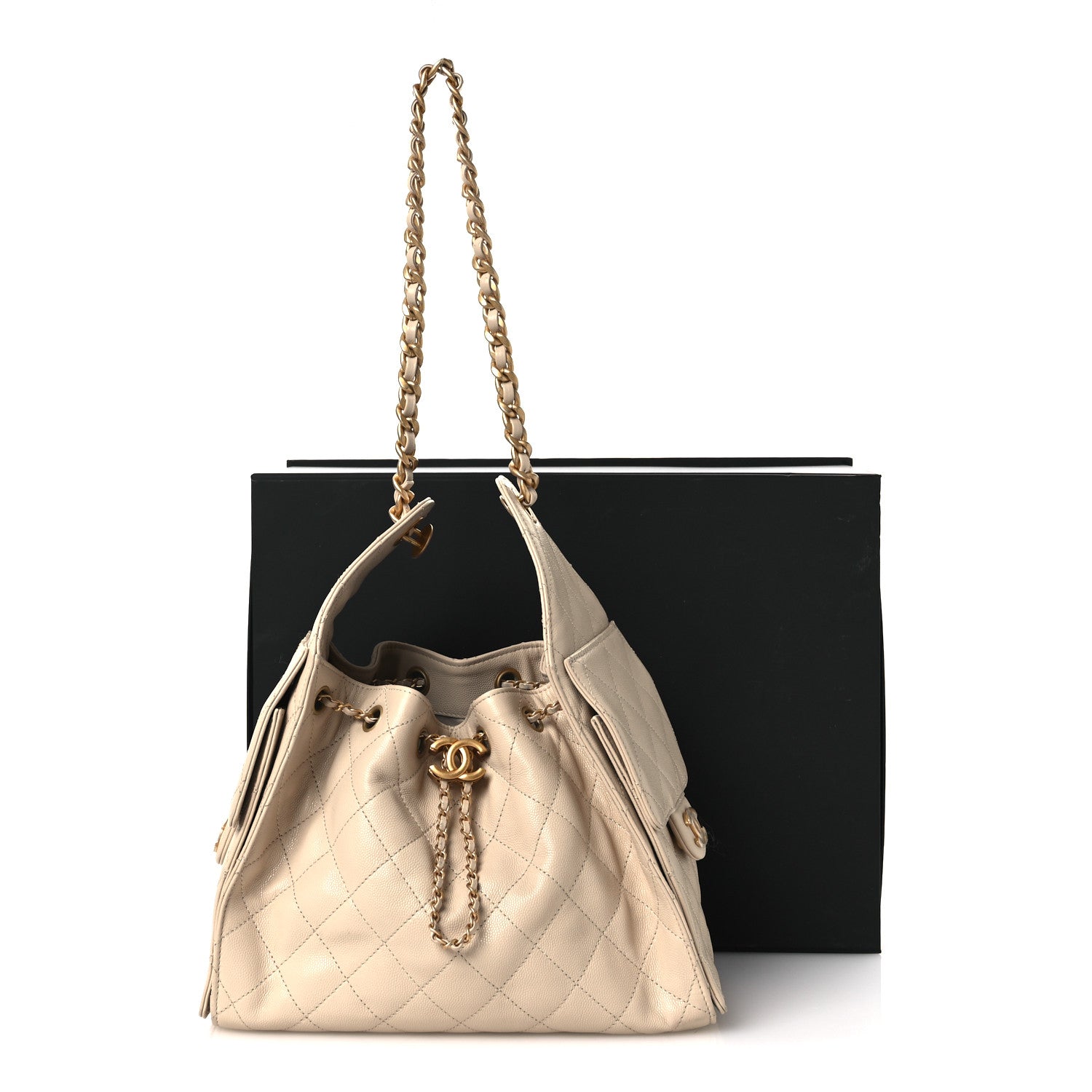 Chanel Caviar Quilted Small Chanel 25 Handbag Beige 12 of 13
