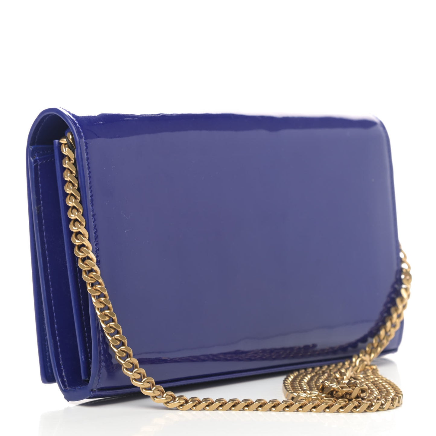 Patent Calfskin Monogram Kate Wallet On Chain Royal Blue