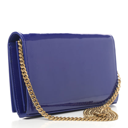 Saint Laurent Patent Calfskin Monogram Kate Wallet On Chain Royal Blue 2 of 5